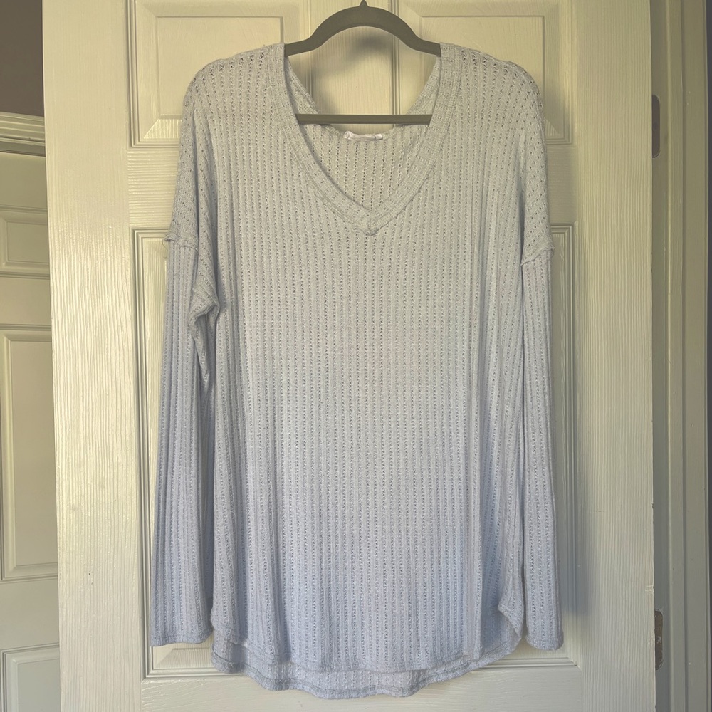 First Love baby blue lightweight knit sweater